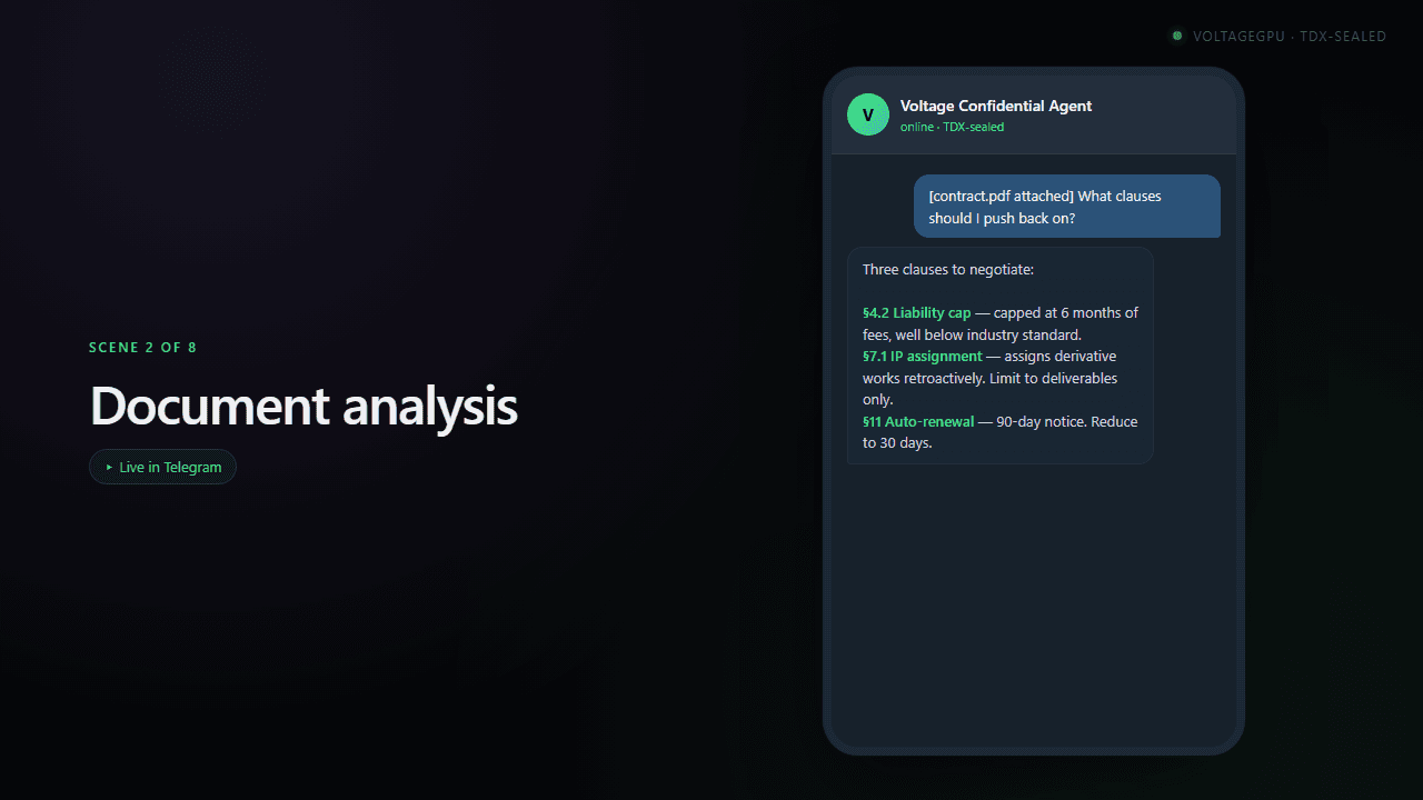 Document analysis — Telegram chat example